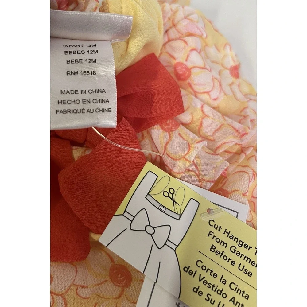Sweet Hart Rose Baby Chifon Bubble Dress Boho Floral Size 12Mo      (250)